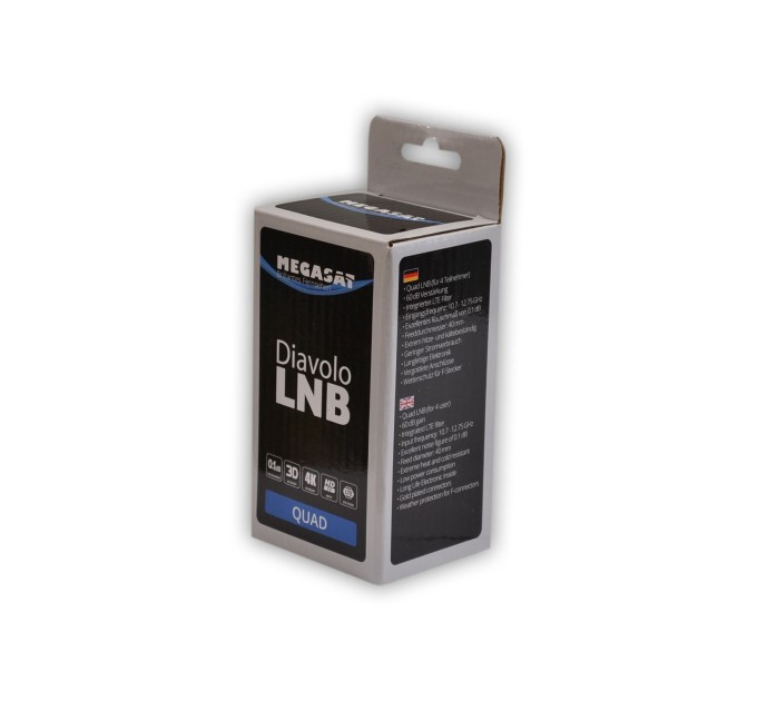 Convertor cu 4 ieșiri MEGASAT DIAVOLO QUAD LNB 0.1 dB