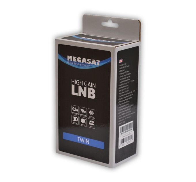 Конвертор с 2 изходa MEGASAT HIGH GAIN TWIN LNB 0.1 dB 70 dB