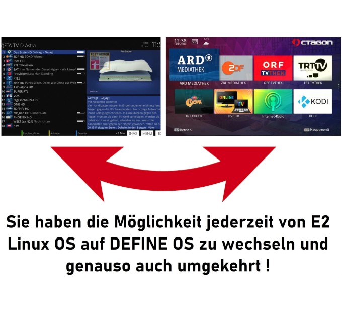 Receptor satelit HD Linux OCTAGON SFX6018, WL, S2X+IP, Wi-Fi 2.4 GHz, H.265, HEVC, 1xDVB-S2X, E2, DUAL OS
